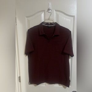 Men’s TED BAKER LONDON Textured Striped Polo Academia Preppy Blue Burgundy Sz 4